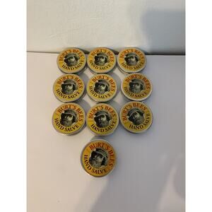 10X NEW Burt's Bees Hand Salve .30 0z./8.5g.Travel Size Tin Bundle LOT Purse